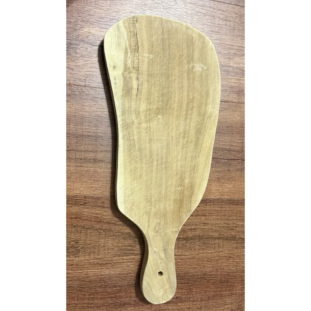 Vintage Wooden Handled Cutting Board Hang Hole Country Kitchen 15” L